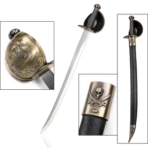 Piratas del Caribe Cutlass Scimitar Jack Arma Espada con Basket Guard - Product Image 1