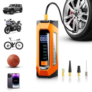 Trending Product 12v Automobile Charger Emergency Supply Mobile Power Bank Portable Car Battery Jump Starter With Air Compressor