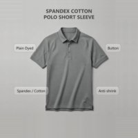 Polo pour homme en coton et élasthanne, logo personnalisé, manches courtes, élasticité naturelle, décontracté, doux