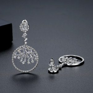 LUOTEEMI Wholesale Rhodium Plated Luxury Artificial Multi CZ <strong>Diamond</strong> <strong>Dangle</strong> <strong>Earrings</strong> Women Wedding Jewelry - Product Image 6