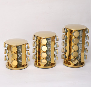 Set di Portaspezie Girevole in Metallo da Parete con 12/16/20 Barattoli - Product Image 1