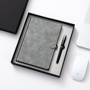 สมุดโน้ตและปากกาแบบหนาชุดสองชิ้นของขวัญทางธุรกิจสมุด<span class=keywords><strong>งาน</strong></span>สำนักงานสมุดโน้ตสีเขียวเข้มระดับไฮเอนด์พร้อมหัวเข็มขัด - Product Image 5