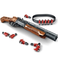 Reobrix 77028 Arme de la Seconde Guerre mondiale, pistolet à double tir, pistolet à main, assemblage DIY, briques de construction en plastique, jouets militaires