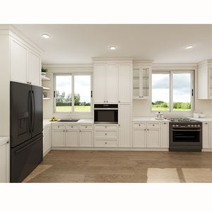 الحديثة الأوروبية المخصصة الجدار إلى الجدار أفكار تخطيط المطبخ فعالة خزائن الزجاج الأبيض - Product Image 2