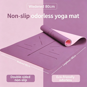 Tapete de Yoga Profesional de TPE para Mujer, 185 cm de Largo, 8 mm de Grosor, Ecológico, Antideslizante, Diseño Ancho para Yoga, Baile y Fitness en Casa - Product Image 2
