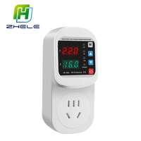 Prise de protection contre les surtensions 16A, courant et tension réglables, AC 220V 110V, prise EU, protection sûre