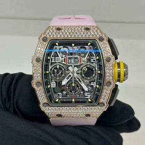 Factory Direct Sales White Ceramic Carbon Fiber case <b>Chronograph</b> 18k Rose Gold <b>Automatic</b> Mechanical Men's Watch Rubber Strap - Product Image 4