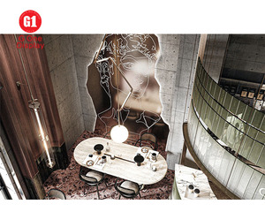 เครื่องตกแต่งร้านกาแฟสุดเท่ไฟ LED ทันสมัยโซลูชันเฟอร์นิเจอร์สำหรับจัดแสดงในร้านกาแฟ - Product Image 2