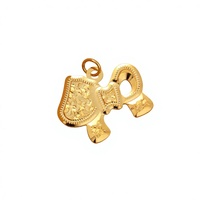 Pendentif Collier Poney en Cuivre Électroplaqué Écologique à Motif Craquelé CNC, Best-seller Transfrontalier, Style Xiaohongshu pour Femme