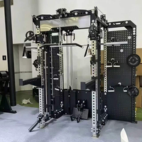 Machine de musculation en acier au carbone à prix réduit pour commande en gros, avec rack à squats, système de poulies, crossover de câbles et pile de poids Smith de 70 kg