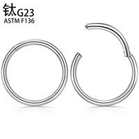 Anneau de nez articulé en titane G23 pour piercing septum, boucles d'oreilles créoles gothiques, piercings pour lèvre, oreille, cartilage et hélix