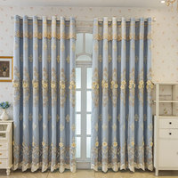 Rideaux occultants brodés à la française, motif floral 3D damassé, à œillets dorés, pour salon et chambre, vente en gros, sur mesure, direct fabricant