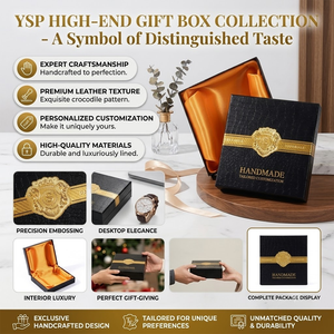 Caja de Regalo Rígida Personalizada con Grabado <span class=keywords><strong>Croc</strong></span>, Caja de Regalo de Lujo Brillante con Grabado en Dorado para Accesorios Masculinos - Product Image 1
