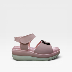 Sandalias Planas Rosas para Niñas con Correa de Hebilla, Zapatos Casuales de Verano para Niñas de 4 a 6 Años, Parte Superior de PVC de Color Sólido, Sandalias Cómodas y a la Moda - Product Image 3