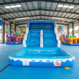 Château <span class=keywords><strong>gonflable</strong></span> d'extérieur avec toboggan et piscine combinés, maison de rebond pour enfants, matériau PVC, capacité de 20 personnes pour les parcs d'attractions - Product Image 5