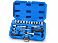 Kit d'outils à douilles manuelles 29 pièces 1/4'', ensemble de clés à cliquet pour réparation automobile, boîte à outils de maintenance domestique