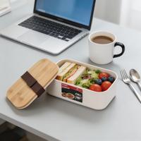 BPA-vrije PP Bento Box met bamboe deksel, lekvrij, bewaarbak voor vershoudend bewaren, geschikt voor magnetron en vaatwasser, draagbaar voor lunch