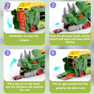 Chengji Dinosaurio Transportador Portátil de Juguetes, Coche de Pista de Aleación con Almacenamiento de Puzles, Triceratops que se Tragó y Deforma - Product Image 3