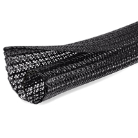 Gaine de câblage tressée en polyester noir UL94-V2 ignifuge extensible pour faisceau de câbles de protection de câblage moteur automobile
