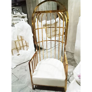 Doğrudan satış paslanmaz çelik kuş kafesi kanepe mobilya yuvarlak düğün düzenleme töreni anlamda gelin ve damat taht sandalye - Product Image 4