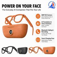 Lunettes Intelligentes IA avec Caméra EIS 8MP et Assistant Vocal, Lunettes de Traduction et d'Enregistrement OEM avec Étui de Recharge Intelligent pour la Vente en Gros
