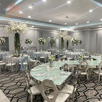 Table de banquet de luxe moderne en acier inoxydable doré, en forme de serpent, pour événements, mariages, hôtels et restaurants