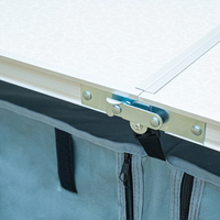 Table pliante portable en alliage d'aluminium avec jupe de protection et rangement pour marché extérieur, camping, barbecue, stand d'exposition