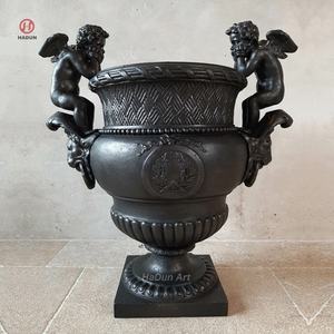 Oeuvre en métal classique coulée Bronze enfant Vase <span class=keywords><strong>Versailles</strong></span> chérubin urne socle Statue - Product Image 4