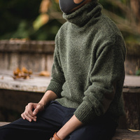 Pull tricoté chaud et épais pour homme Maden, style vintage, col roulé, patchwork, tendance printemps 2026