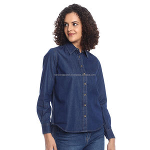 Nardon Apparel 2025 Nuevas llegadas Ropa de mujer Blusa de manga larga de mezclilla Chaqueta corta de mezclilla para mujer - Product Image 1