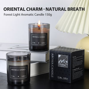 Bộ nến thơm cao cấp gia dụng, nhãn hiệu riêng, logo tùy chỉnh, trị liệu hương thơm, 150G, sáp đậu nành, lọ thủy tinh, kèm hộp quà tặng - Product Image 2