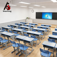 Meubles de classe en bois et métal, bureau et chaise réglables en hauteur pour un seul élève, pour l'école primaire, certifiés IOS CE