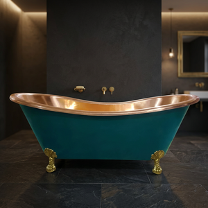 Freestanding Copper Bathtub Clawfoot Slipper Tub Luxury Antique Finish Oval <b>Bath</b> for Adult Home Hotel Use-Indian Home Crafts - Product Image 1