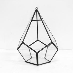 Handgemachte kreative Silber Teardrop Form geometrische Glas <span class=keywords><strong>Terrarium</strong></span> für saftige Moos Farn Pflanzen Halter Tabletop Display - Product Image 1