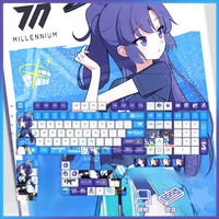 Blue Archive Hayase Yuuka 131 Keycaps PBT Cherry Profile Keycaps pour clavier mécanique, personnalisation de jeux