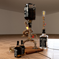 Distributeur d'alcool Robot en laiton gris avec ampoule pour cadeau de pompier