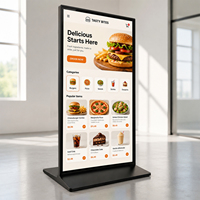 Écran publicitaire LCD à cadre ultra-fin de 75 pouces, sur pied, tactile, Android, Bluetooth, gestion à distance, moniteur LCD