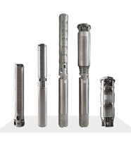 Pompes submersibles centrifuges multi-étages en acier inoxydable pour puits profonds, moteurs submersibles et pièces de rechange pour pompes à eau