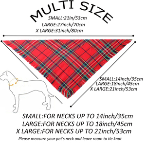 Tanpopo Brand Custom Stylish Plaid <strong>Dog</strong> <strong>Bandana</strong> Bibs Scarf <strong>Christmas</strong> Kerchief with Tassels Edges Festival Supplies Pet <strong>Bandana</strong> - Product Image 2
