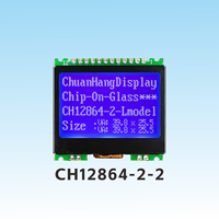 CH12864-2-2 ChuanHangDisplay 128x64 Modul LCD Grafis COG Bingkai Besi ST7567 FPC Lampu Latar LED Kecerahan Dapat Disesuaikan 39.8x25.5mm