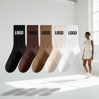 Chaussettes de sport en coton respirantes, antidérapantes, à compression, en jacquard, avec logo personnalisé pour hommes, pour l'hiver