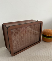 Tirelire rectangulaire en bois moderne de luxe de haute qualité, motif personnalisable, étagère amovible, boîte à monnaie écologique