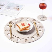Set de table en feutre de luxe nordique, Napperon de Noël, Sous-verre en feutre non tissé pour la décoration de la table à manger (fourchettes, couteaux)