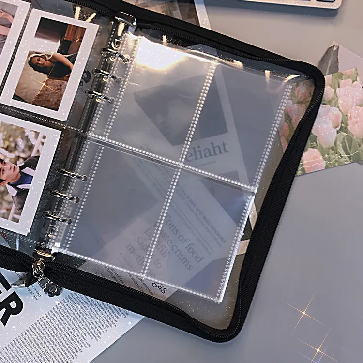 Best Selling Spiral Bound A5 Binder with 2 or 4 Photo Sleeves Loose-Leaf Inner Page 6-Hole Insert Acid Free PP Cover