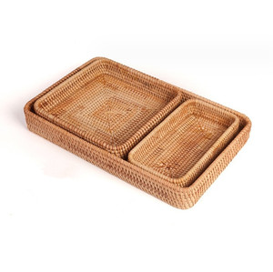 JN JN4050 Keranjang Penyimpanan Multifungsi Anyaman Rotan Alami Ramah Lingkungan, Nampan Buah, Wadah Permen, Buah Kering, Untuk Penggunaan di Rumah dan Kantor - Product Image 6