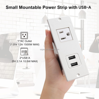 Petite multiprise encastrable avec rallonge et station de charge USB intégrée pour bureau, couleur blanche