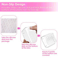 Lot de 25 plateaux à tiroirs rectangulaires polyvalents en plastique transparent de 4 tailles, mini organisateur de salle de bain et de bureau