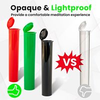 Tube en plastique transparent à ouverture facile de 73 mm, 98 mm, 116 mm, 120 mm, avec logo personnalisé, résistant aux enfants, pour l'emballage de cigarettes enroulées