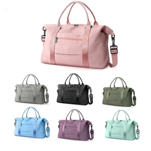 Custom Logo Unisex Travel Duffel Bag with Shoe Compartment 40-55L Waterproof Polyester Lining Sport Gym Tote Overnight Bag - Product Image 1