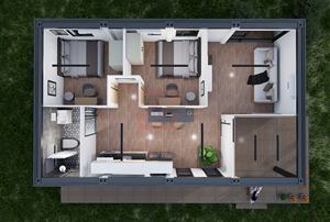 사전 팹 하우스 모듈러 사무실 새로운 큰 모듈러 하우스 3 침실 2 욕실 접이식 모듈러 우드 하우스 제조 업체 - Product Image 3